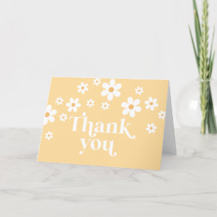 Retro Daisy amarillo boho tarjeta de agradecimient