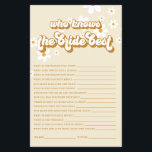 Retro Daisy ducha de novia Juego Volante<br><div class="desc">Quién conoce el mejor juego de la novia en la ducha. Diseño de margarita retro.</div>