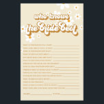 Retro Daisy ducha de novia Juego Volante<br><div class="desc">Quién conoce el mejor juego de la novia en la ducha. Diseño de margarita retro.</div>