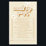 Retro Daisy ducha de novia Juego Volante<br><div class="desc">Quién conoce el mejor juego de la novia "Prefiere". Diseño de margarita retro.</div>