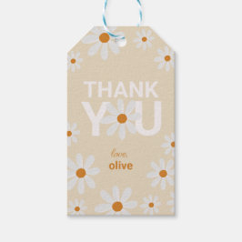 Retro Daisy Gracias Etiqueta De Favor