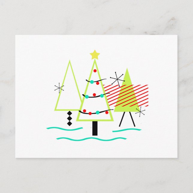 retro de árboles de navidad modernos de mediados d (Anverso)