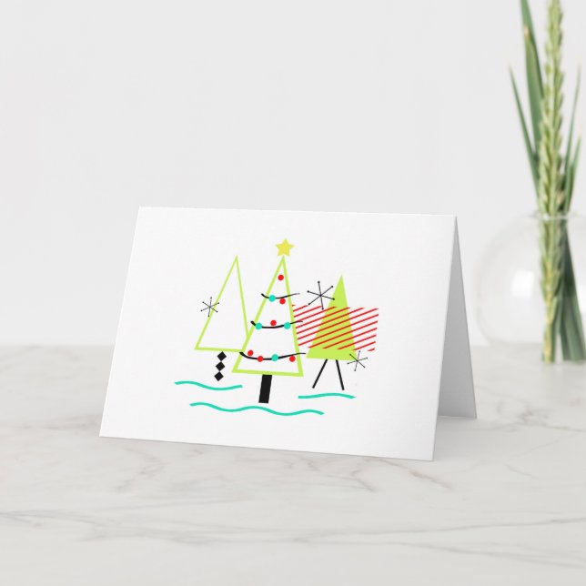 retro de árboles de Navidad modernos de mediados d (Anverso)