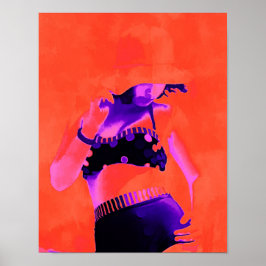 Retro de arte pop Hippy Moda Chica de arte Boho