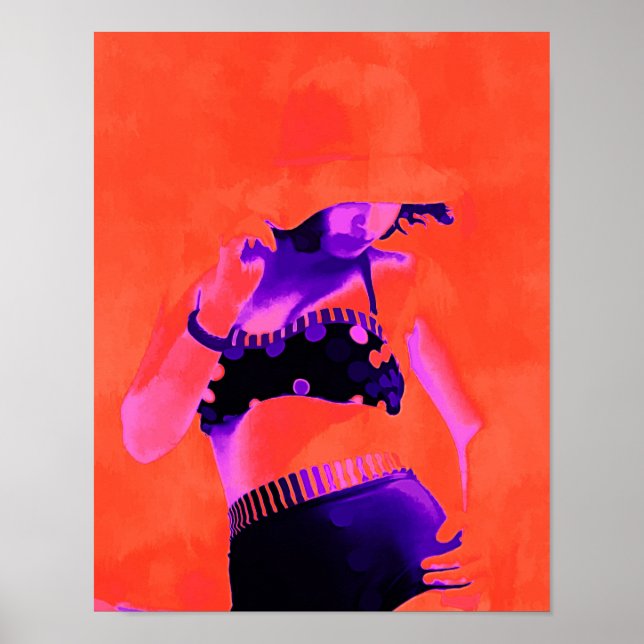 Retro de arte pop Hippy Moda Chica de arte Boho (Frente)