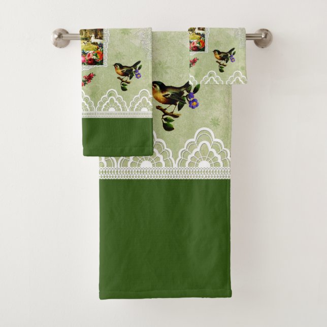 Retro de cosecha colorida con encaje y flores (In situ)