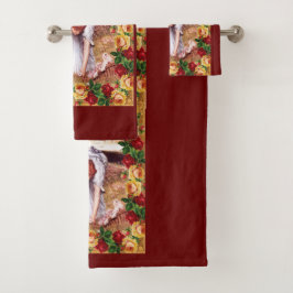 Retro de cosecha colorida con encaje y flores