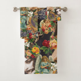 Retro de cosecha colorida con encaje y flores