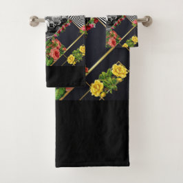 Retro de cosecha colorida con encaje y flores