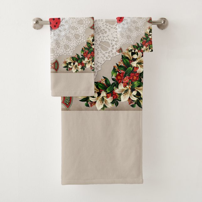 Retro de cosecha colorida con encaje y flores (In situ)