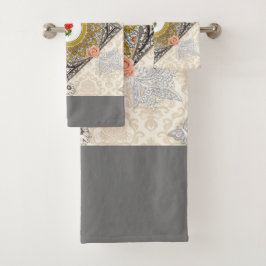 Retro de cosecha colorida con encaje y flores