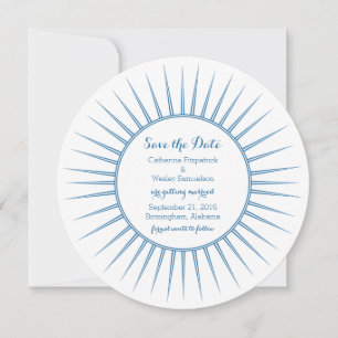 Retro de deco azul Guardar la invitación de fecha