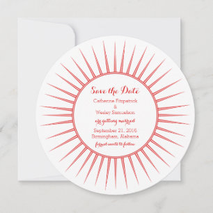 Retro de Deco Rojo Guardar la invitación de fecha