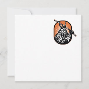 Retro de espada de un guerrero samurai japonés