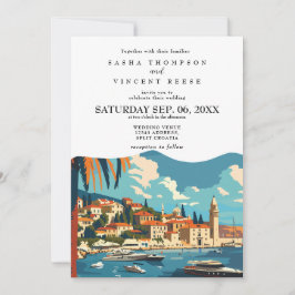 Retro de invitación a bodas de Split en Croacia