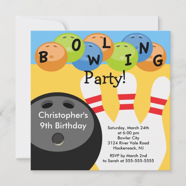 Retro de invitación a fiesta de cumpleaños de bolo (Anverso)
