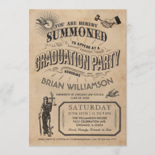 Retro de invitación a graduación de la Escuela de 