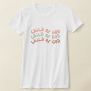 Retro de niño de Dios ondea camiseta