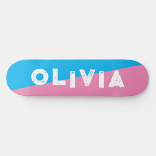 retro de patineta rosa y azul
