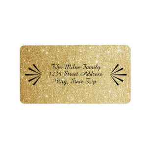 Retro de Purpurina Gold falso - Etiquetas de direc