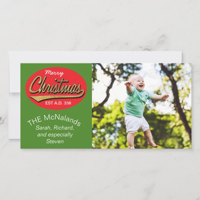 Retro de tarjeta fotográfica "Feliz Navidad EST A. (Anverso)