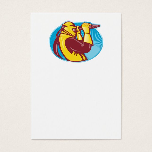 retro de un trabajador que explota arena de arena (Frente)