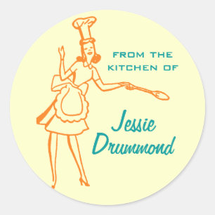 Retro "Desde la cocina de" pegatinas
