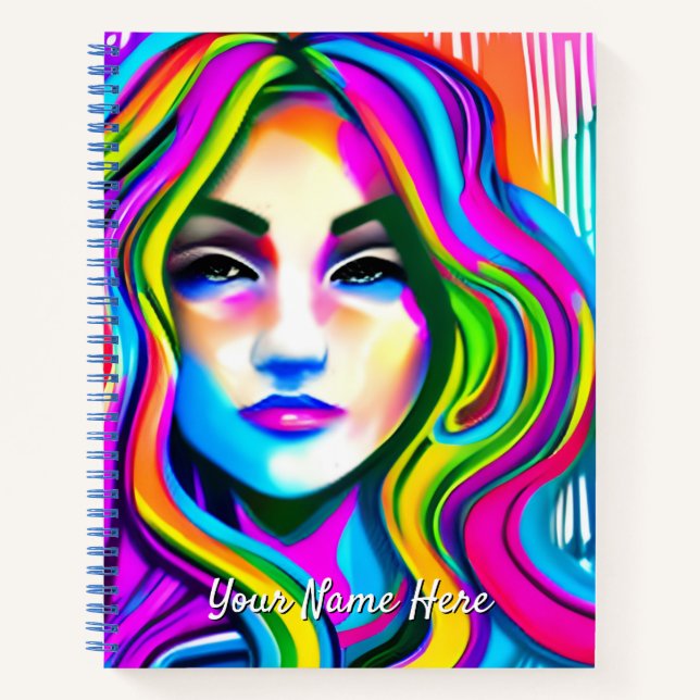 Retro: Diario de mujer con pelo de arco iris (Anverso)