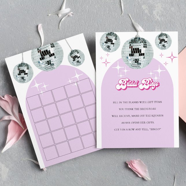 Retro Disco Groove Bingo Bridal Ducha Tarjeta de j (Subido por el creador)