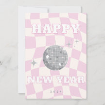 RETRO DISCO HAPPPY AÑO NUEVO | Tarjeta de familia