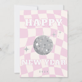 RETRO DISCO HAPPPY AÑO NUEVO | Tarjeta de familia