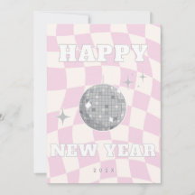 RETRO DISCO HAPPPY AÑO NUEVO | Tarjeta de familia