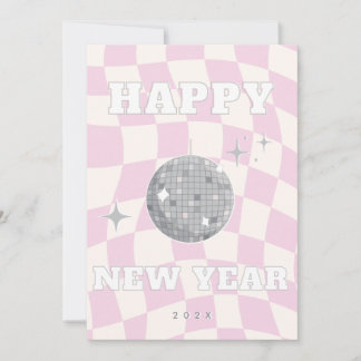 RETRO DISCO HAPPPY AÑO NUEVO | Tarjeta de familia