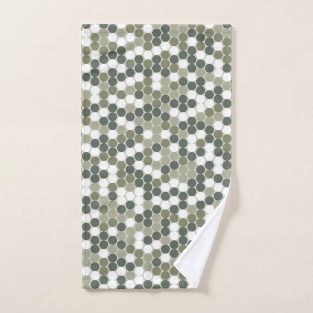 Retro dots in green (Toalla de mano)