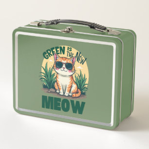 Retro "El Verde Es El Nuevo Meow" Arte De Naturale