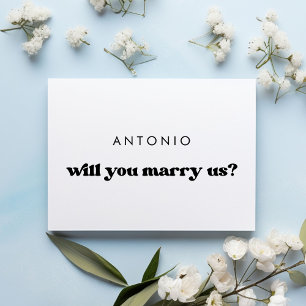 Retro elegante ¿Se casará con la tarjeta de propue