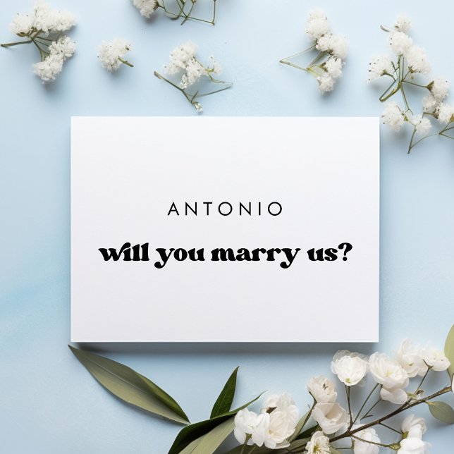 Retro elegante ¿Se casará con la tarjeta de propue (Subido por el creador)