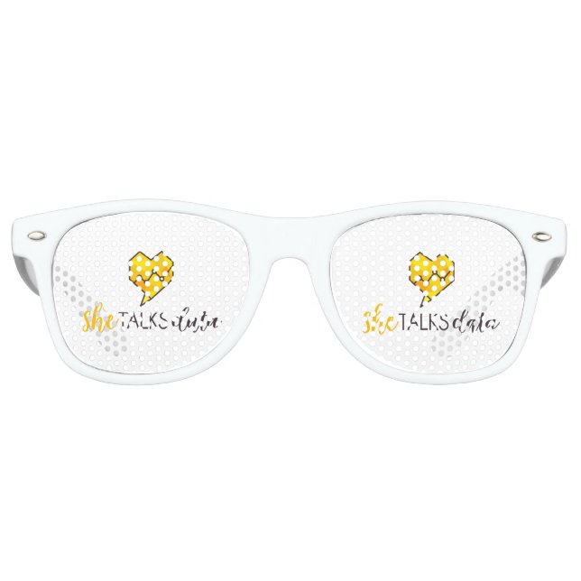 Retro Ella Habla De Gafas De Fiesta De Datos (Anverso)