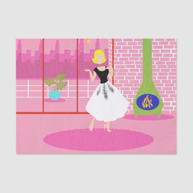 Retro en el papel del tejido rosado (Anverso)