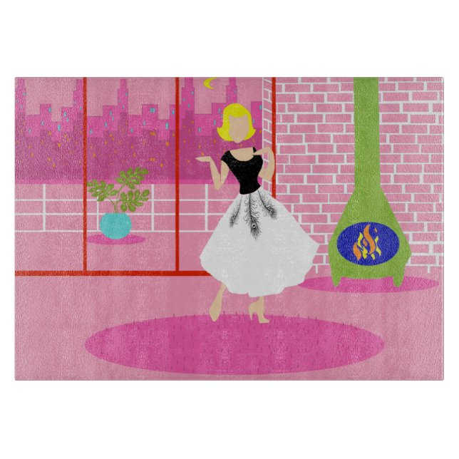 Retro en la tabla de corte rosa (Anverso)