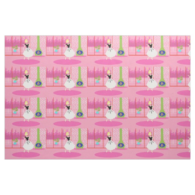 Retro en la tela rosada (Yarda)