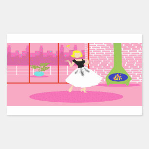 Retro en los Pegatinas rosados