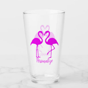 Retro Exótico Flamingo Rosa Romántico Diseño Coraz