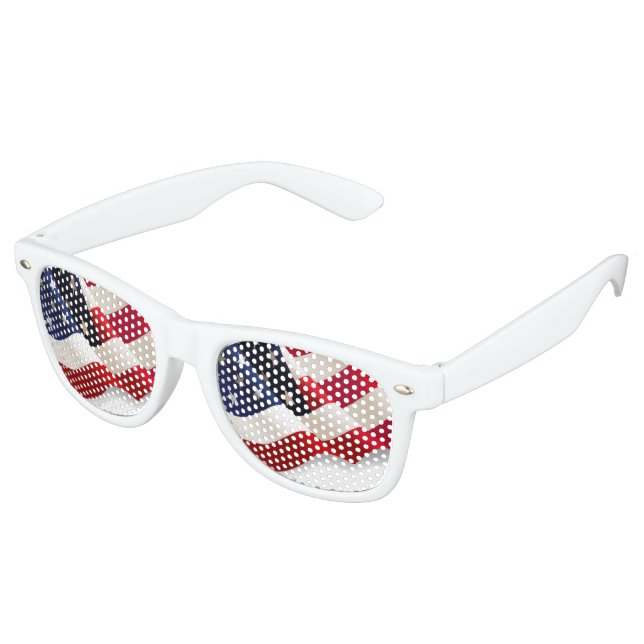 Retro Fiesta Sombra Bandera Americana Gafas de sol (Ángulo)
