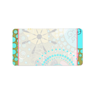 Retro Floral 1 Etiquetas ~ Etiquetas de dirección