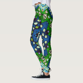 Retro Floral Mandala Mosaic Boho Leggings