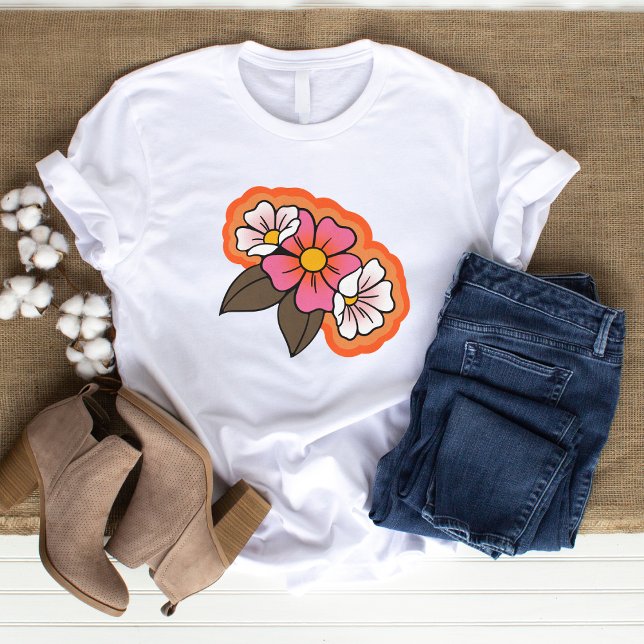 Retro Flores de los años 70: Camiseta básica para  (Subido por el creador)