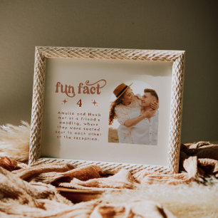 Retro Fun Fact Boda Foto Número de Tabla