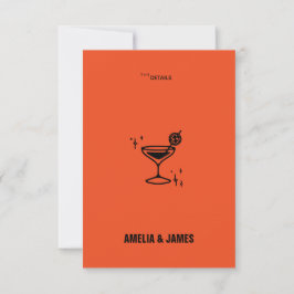 Retro Funky Moderno Boda Tarjeta de cierre