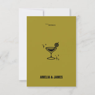 Retro Funky Moderno Boda Tarjeta de cierre